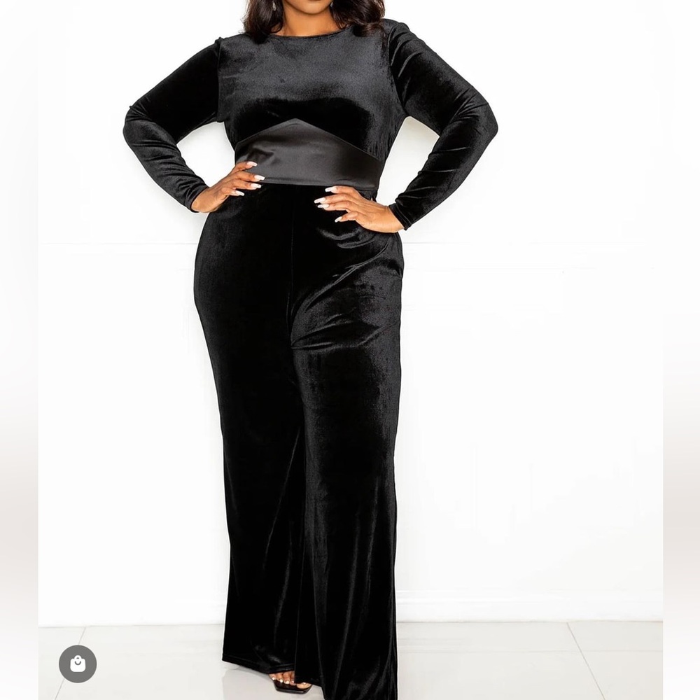 Velour black jumpsuit